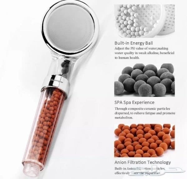 تنقية الماء راس دش Tourmaline Shower Head - دش التورمالين لزيادة ضخ الماء دش ماء تورمالين - حل مشاكل الماء الضعيف Shower Head