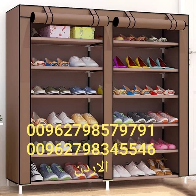 ترتيب خزانة أحذية/خزانات خزانة للاحذية - خزانات الأحذية هيكل معدني و رفوف قماش نحن نعلم أنك لا يمكنك الاكتفاء من الأحذية