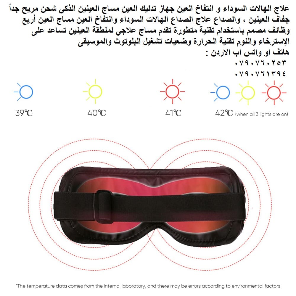 مساج علاجي لمنطقة العينين Eye Massager تساعد على الإسترخاء والنوم تقنية الحرارة علاج الهالات السوداء