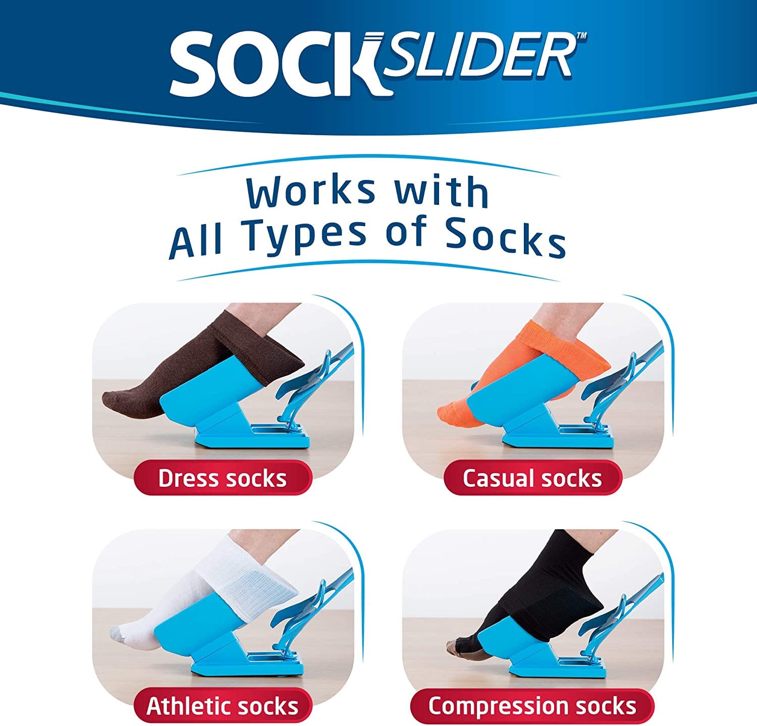 أدوات المساعدة في ارتداء الملابس Sock Slider - مساعد لبس الجوارب لكبار السن والحوامل